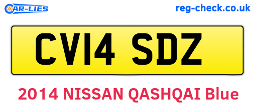CV14SDZ are the vehicle registration plates.