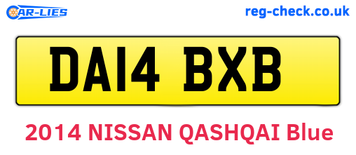 DA14BXB are the vehicle registration plates.