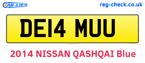 DE14MUU are the vehicle registration plates.