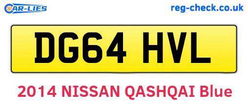 DG64HVL are the vehicle registration plates.