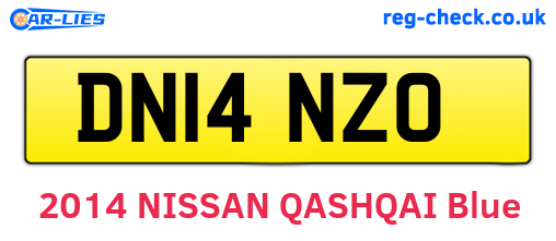 DN14NZO are the vehicle registration plates.