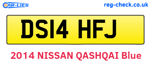 DS14HFJ are the vehicle registration plates.