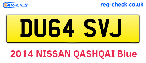 DU64SVJ are the vehicle registration plates.