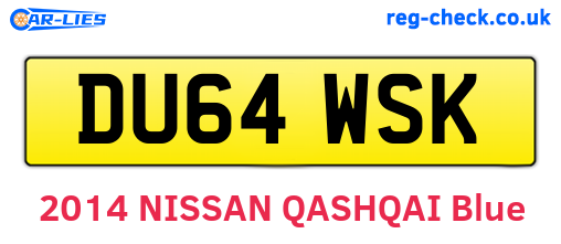 DU64WSK are the vehicle registration plates.