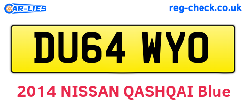 DU64WYO are the vehicle registration plates.