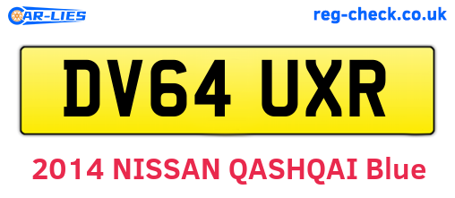 DV64UXR are the vehicle registration plates.