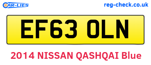 EF63OLN are the vehicle registration plates.
