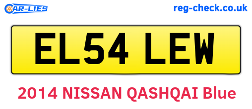 EL54LEW are the vehicle registration plates.