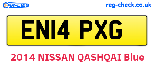 EN14PXG are the vehicle registration plates.