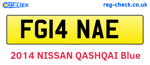 FG14NAE are the vehicle registration plates.