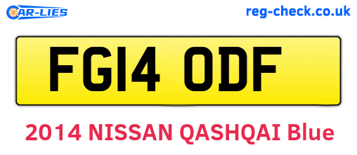 FG14ODF are the vehicle registration plates.
