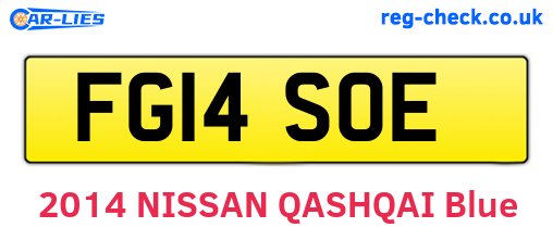 FG14SOE are the vehicle registration plates.