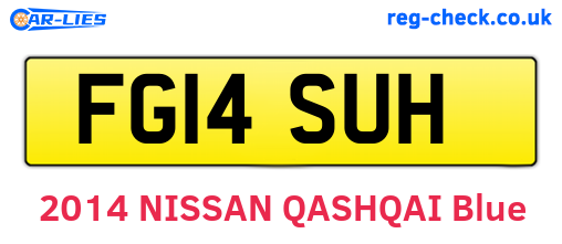 FG14SUH are the vehicle registration plates.
