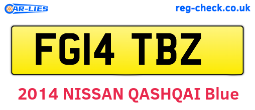FG14TBZ are the vehicle registration plates.