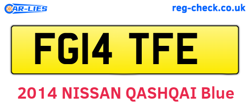 FG14TFE are the vehicle registration plates.