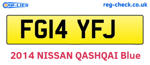 FG14YFJ are the vehicle registration plates.