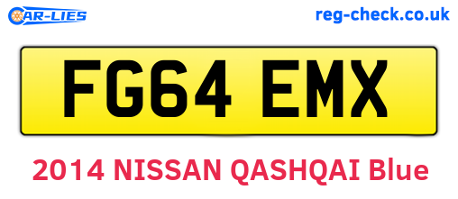 FG64EMX are the vehicle registration plates.