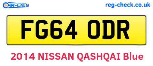 FG64ODR are the vehicle registration plates.