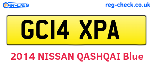 GC14XPA are the vehicle registration plates.