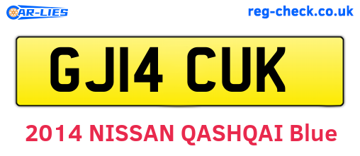 GJ14CUK are the vehicle registration plates.
