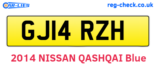GJ14RZH are the vehicle registration plates.