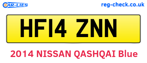 HF14ZNN are the vehicle registration plates.