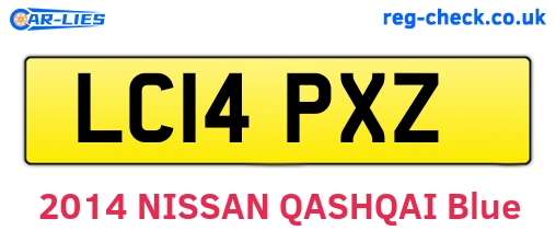 LC14PXZ are the vehicle registration plates.