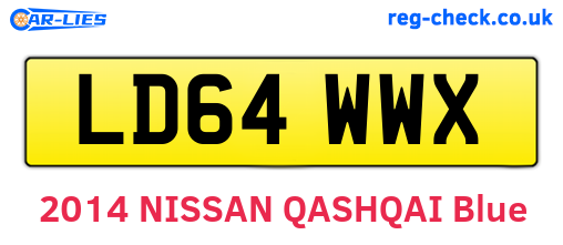 LD64WWX are the vehicle registration plates.