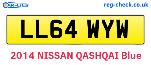 LL64WYW are the vehicle registration plates.