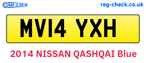 MV14YXH are the vehicle registration plates.