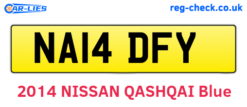 NA14DFY are the vehicle registration plates.