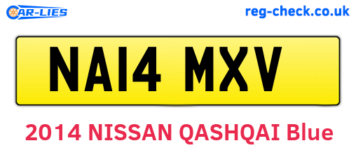 NA14MXV are the vehicle registration plates.