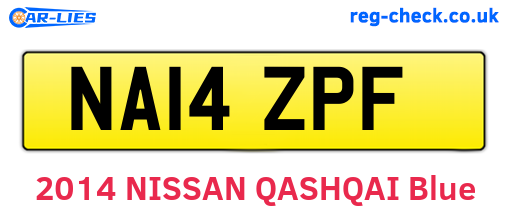 NA14ZPF are the vehicle registration plates.