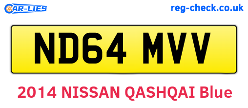 ND64MVV are the vehicle registration plates.