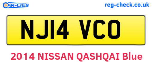 NJ14VCO are the vehicle registration plates.