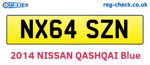 NX64SZN are the vehicle registration plates.