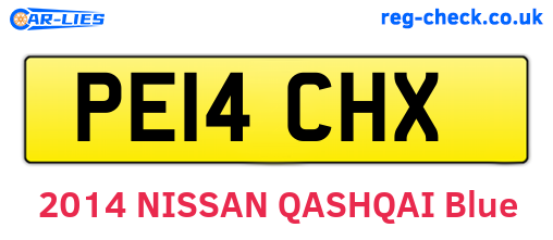 PE14CHX are the vehicle registration plates.