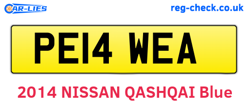 PE14WEA are the vehicle registration plates.