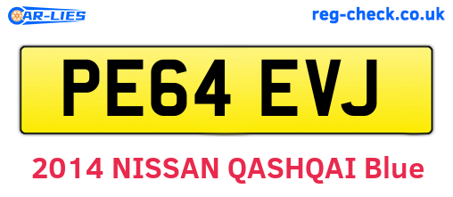 PE64EVJ are the vehicle registration plates.