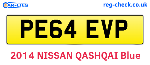 PE64EVP are the vehicle registration plates.