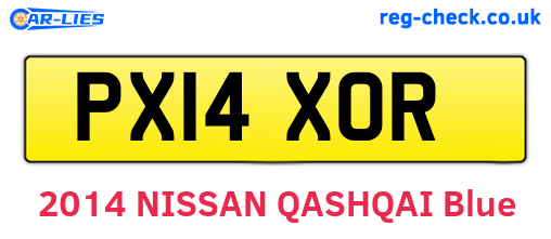 PX14XOR are the vehicle registration plates.