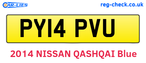 PY14PVU are the vehicle registration plates.