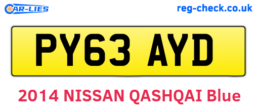 PY63AYD are the vehicle registration plates.
