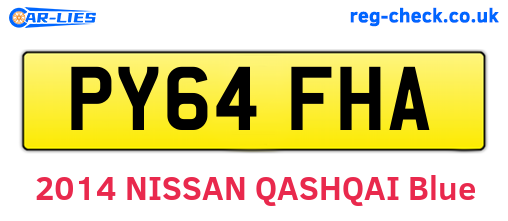 PY64FHA are the vehicle registration plates.