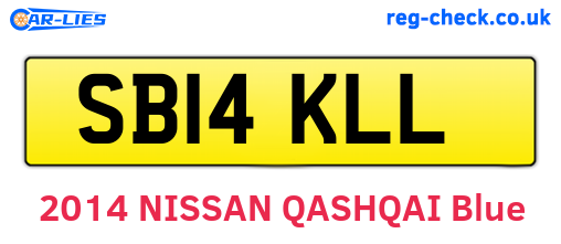 SB14KLL are the vehicle registration plates.