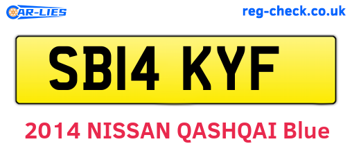 SB14KYF are the vehicle registration plates.