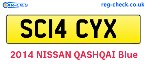 SC14CYX are the vehicle registration plates.