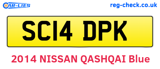 SC14DPK are the vehicle registration plates.