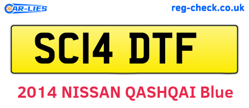 SC14DTF are the vehicle registration plates.