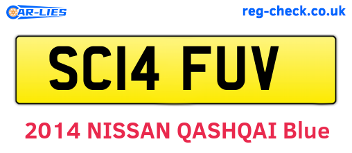 SC14FUV are the vehicle registration plates.